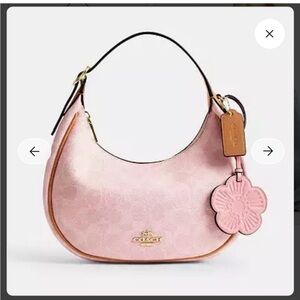 Emily Shoulder Bag In Signature Canvas With Charms Cdw86 Coach w/pearl charm